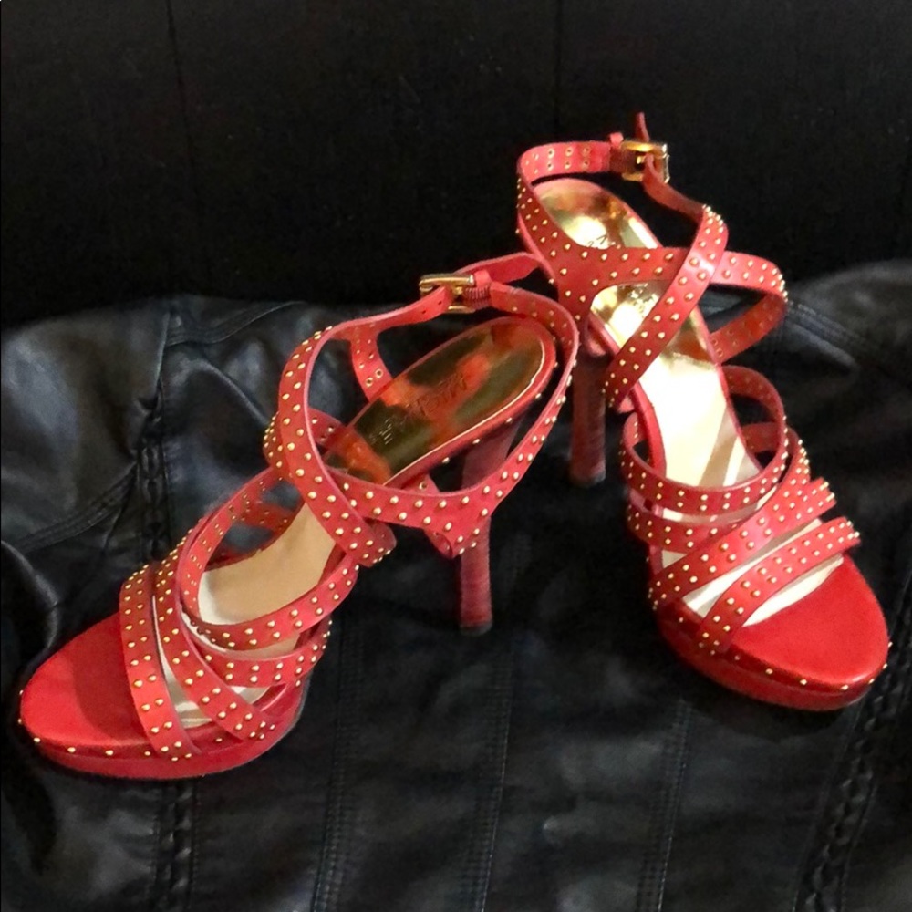 Michael Kors red studded heels